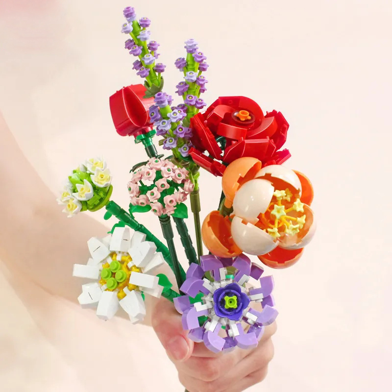ของเล่นตัวต่อช่อดอกไม้-สวยหรู-เหมาะกับของขวัญวันหยุดในร่ม-สําหรับเด็ก