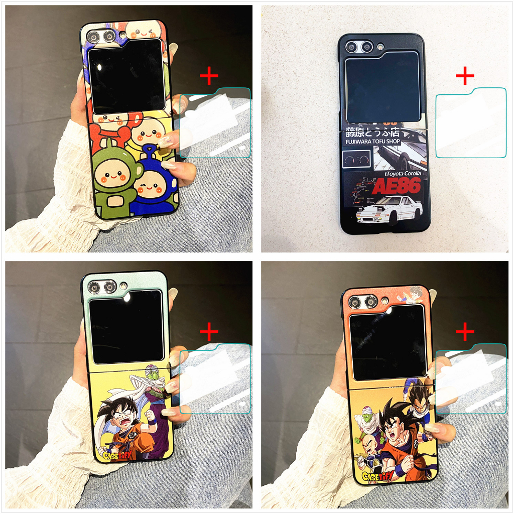 เคสโทรศัพท์มือถือกระจกนิรภัย-แบบแข็ง-ลายการ์ตูน-one-piece-monster-stella-toy-story-สีดํา-สําหรับ-samsung-galaxy-z-flip-5-flip5