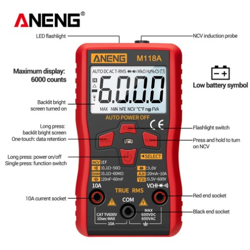 aneng-m118a-มัลติมิเตอร์แบบดิจิตอล-มัลติมิเตอร์ดิจิตอล-มิเตอร์วัดไฟดิจิตอล-มัลติมิเตอร์-multimeter