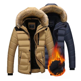 เสื้อแจ็กเก็ต ผ้าฟลีซ แบบหนา แต่งขนเฟอร์ ให้ความอบอุ่น แฟชั่นฤดูหนาว สําหรับผู้ชาย ไซซ์ 6XL SW314
