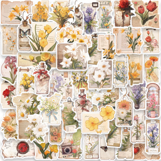 สติกเกอร์ กันน้ํา ลายดอกไม้ สวยหรู DIY สําหรับติดตกแต่งโทรศัพท์มือถือ iPad จํานวน 50 ชิ้น