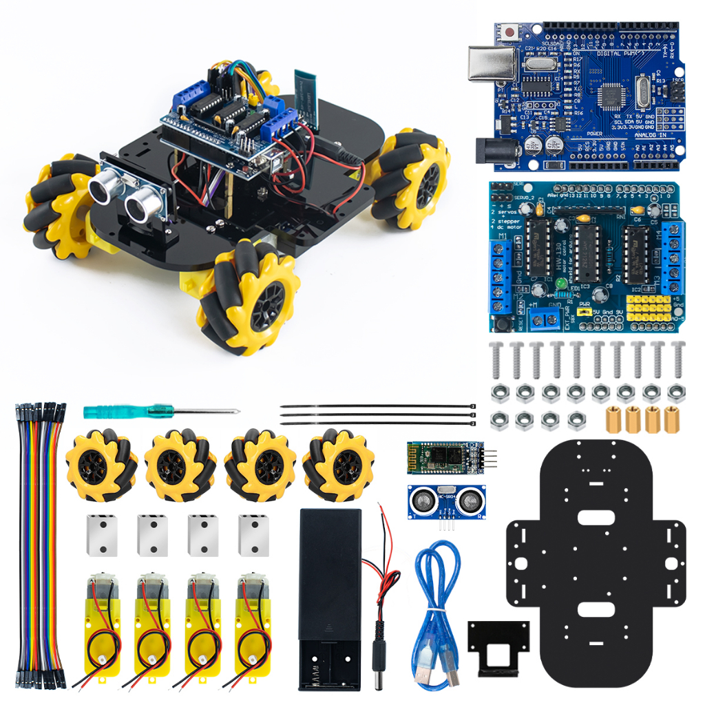 Lafvin ชุดล้อหุ่นยนต์รถยนต์ ทางไกล สําหรับ Arduino UNO R3 STEM DIY ...