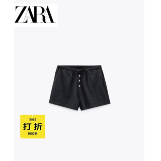 Zara กางเกงขาสั้น เอวกลาง เอวยางยืด ทรงหลวม เข้ากับทุกการแต่งกาย สไตล์ใหม่ สําหรับผู้หญิง