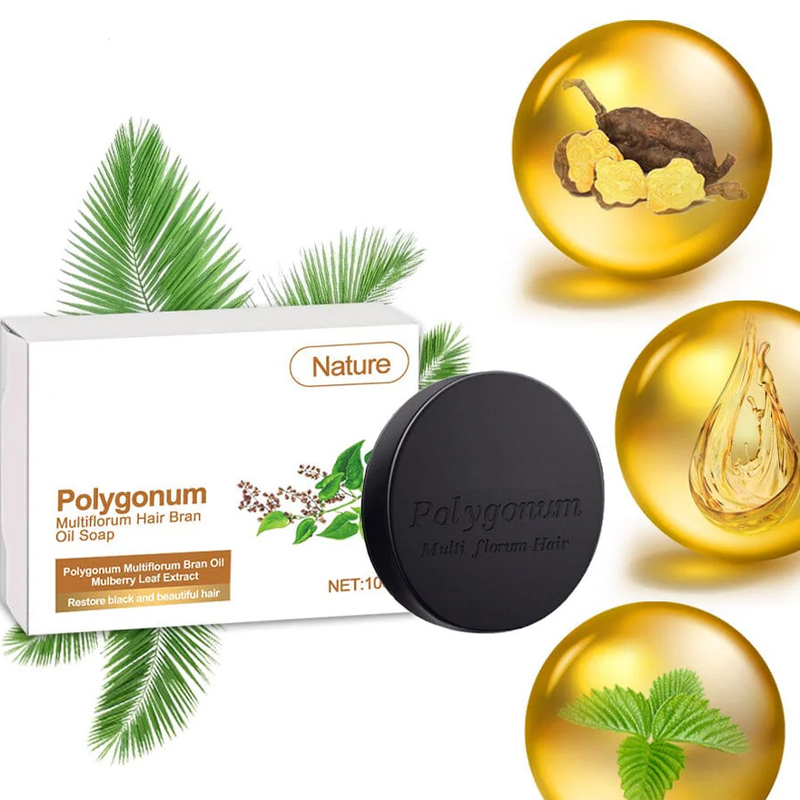 polygonum-multiflorum-แชมพูบาร์-สบู่น้ํามันรําผม-ลดผมดํา-100-กรัม