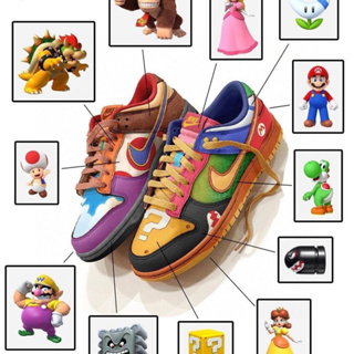 Sb Dunk Super Mario รองเท้าผ้าใบลําลอง ลายการ์ตูนน่ารัก เหมาะกับการเล่นกีฬา ฮาโลวีน แฟชั่นสําหรับผู้ชาย และผู้หญิง
