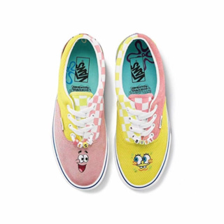 Vans Co branded Sponge Bob รองเท้าผ้าใบลําลอง ข้อสั้น ระบายอากาศ กันลื่น ลายฮาโลวีน แนวเรโทร สําหรับผู้ชาย และผู้หญิง นักเรียน