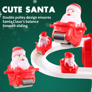 ซานตาคลอสบันไดอัตโนมัติปีนของเล่นไฟฟ้าดนตรีไฟฟ้ารีโมทคอนโทรลติดตามสไลด์คริสต์มาสของเล่นเด็ก