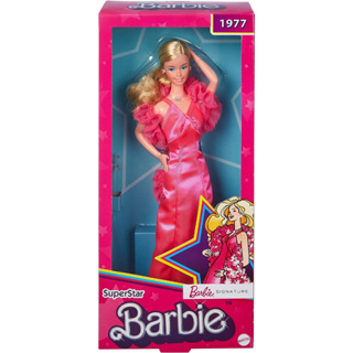 Barbie Signature 1977 Superstar Reproduction Doll in Fabulous Pink Gown with Ruffle Boa HBY11 ตุ๊กตาบาร์บี้ Signature 1977 Superstar Reproduction Doll in Fabulous Pink Gown with Ruffle Boa HBY11