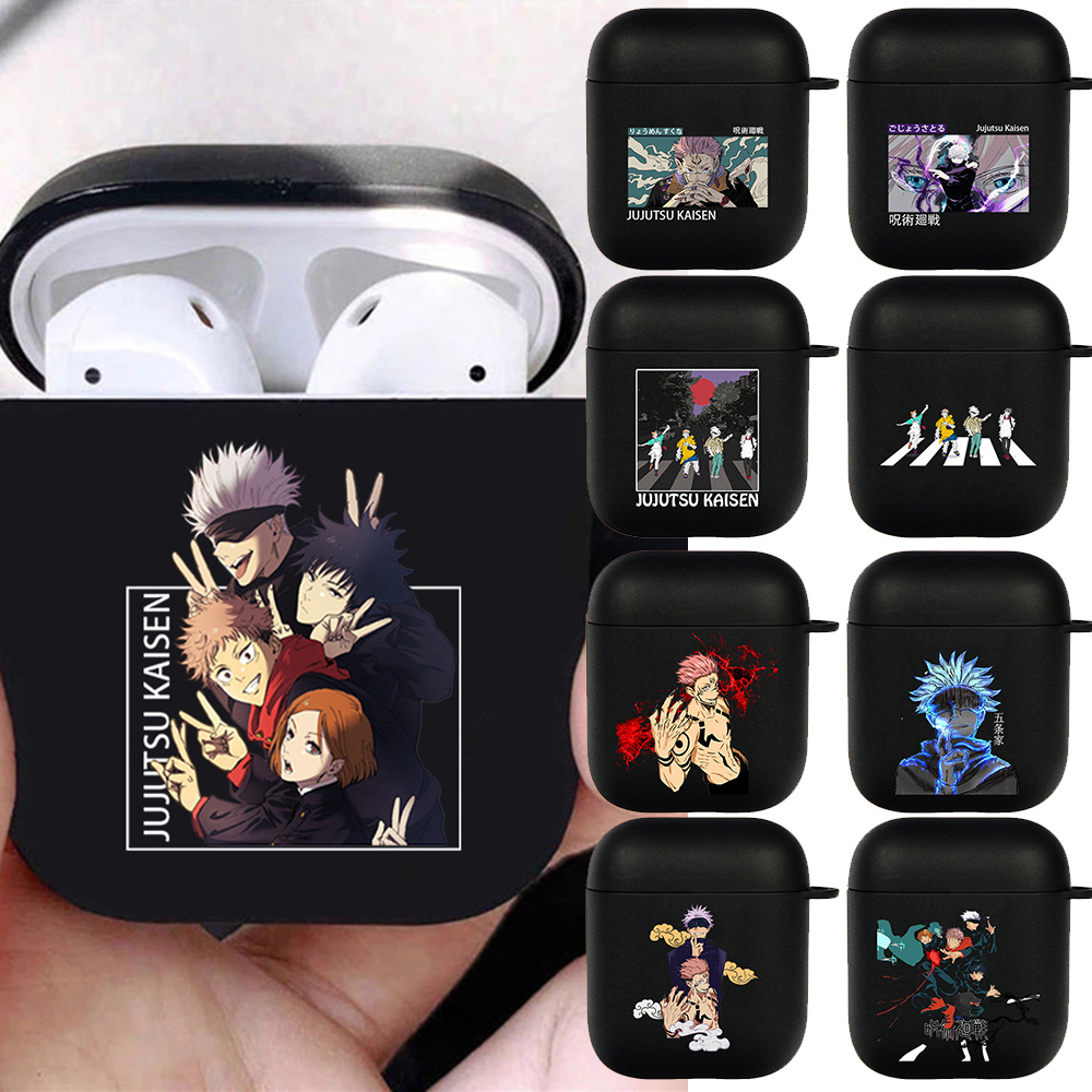 เคสหูฟังบลูทูธ-ซิลิโคน-ลายอนิเมะ-jujutsu-kaisen-gojo-satoru-air-pod-สีดํา-สําหรับ-airpods-3-2-1-pro