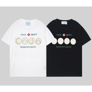 เสื้อยืดแขนสั้นลําลอง ผ้าฝ้าย พิมพ์ลายเทนนิส ขนาดใหญ่ แฟชั่นฤดูร้อน