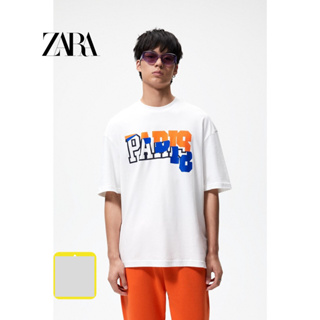 Zara เสื้อเชิ้ตแขนสั้น ผ้าฝ้าย สําหรับผู้ชาย GD4JM