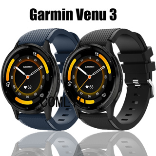 สําหรับ Garmin Venu 3 สายซิลิโคน นุ่ม สมาร์ทวอทช์ สายนาฬิกา เข็มขัด สร้อยข้อมือ