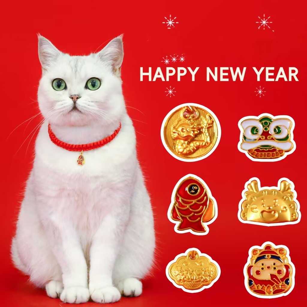 ปลอกคอเชือกถัก-สามารถปรับได้-สีแดง-สําหรับสัตว์เลี้ยง-สุนัข-แมว-เหมาะกับเทศกาลปีใหม่