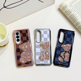 เคสป้องกันโทรศัพท์มือถือ แบบฝาพับ หรูหรา สีขาว สําหรับ Samsung Z Fold4 Z Fold3 Z Fold 4 Z Fold 3