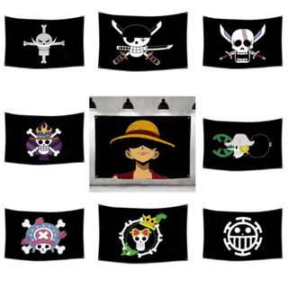 ธงโจรสลัด One Piece Luffy Jolly Roger โพลีเอสเตอร์ คุณภาพสูง สําหรับตกแต่งบ้าน 60x90 ซม.