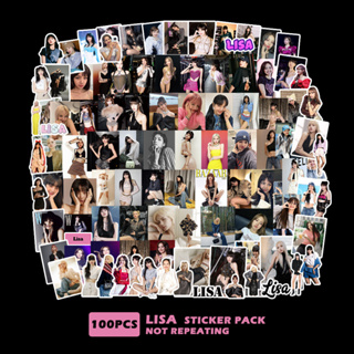 สติกเกอร์ ลาย LISA Real-Life BLACKPINK Hallyu  สําหรับติดตกแต่งกระเป๋าเดินทาง สมุดภาพ 100 ชิ้น Lisa Rose Jisoo Jennie