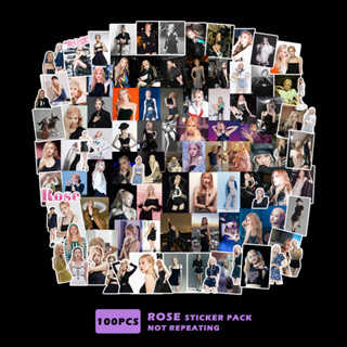 สติกเกอร์ ลาย ROSE Park Chae Young Real-life BLACKPINK สําหรับติดตกแต่งสมุด diy จํานวน 100 แผ่น Lisa Rose Jisoo Jennie