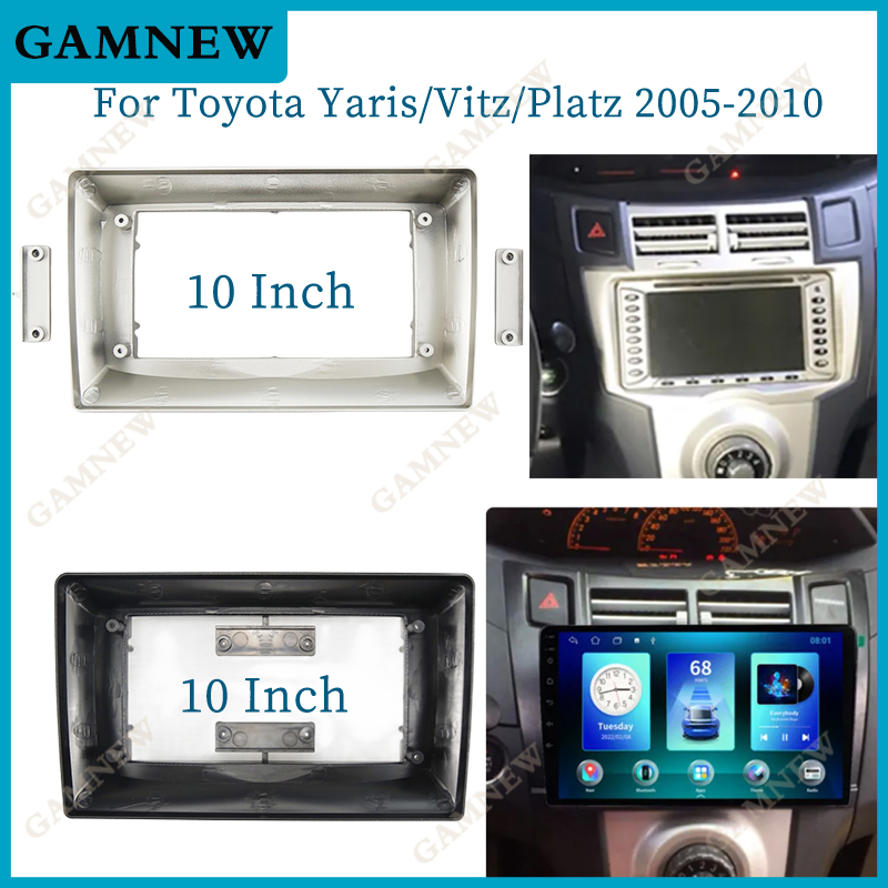 อะแดปเตอร์กรอบรถยนต์-10-นิ้ว-สําหรับ-toyota-yaris-vitz-echo-2005-2010-android-radio-dash-fitting-panel-kit