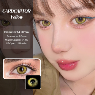 【BIG Eyes 14.5 มม.】UYAAI คอนแทคเลนส์ สีเหลือง สวยงาม สําหรับดวงตา 2 ชิ้น (1 คู่)