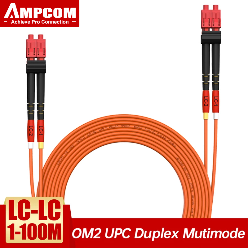 AMPCOM OM2 LC-LC SC-SC LC-SC UPC 50/125μm Multimode Duplex LSZH Fiber ...