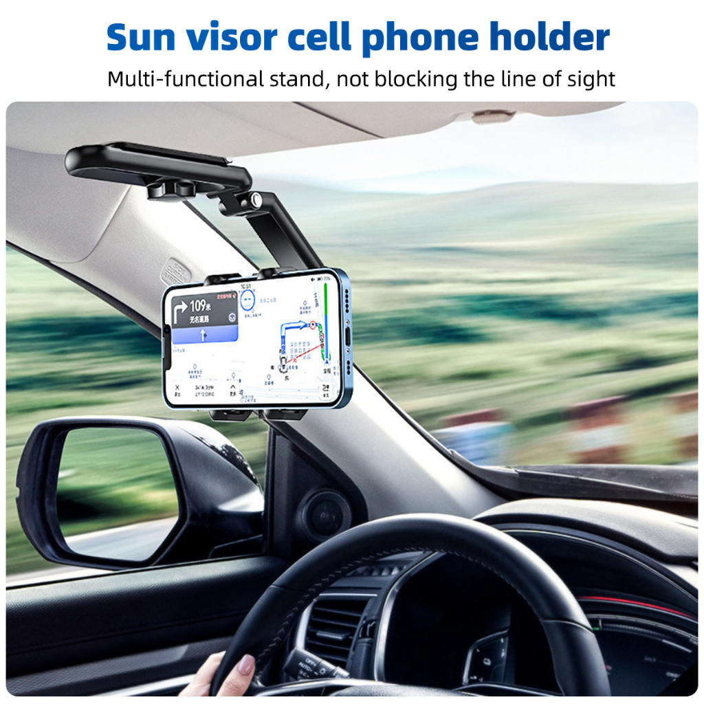 ankndo-ที่วางโทรศัพท์ในรถยนต์-แบบคลิปหนีบ-สําหรับที่บังแดดกระจกมองหลัง-แดชบอร์ด-360-ตัวยึดแบบหมุนได้