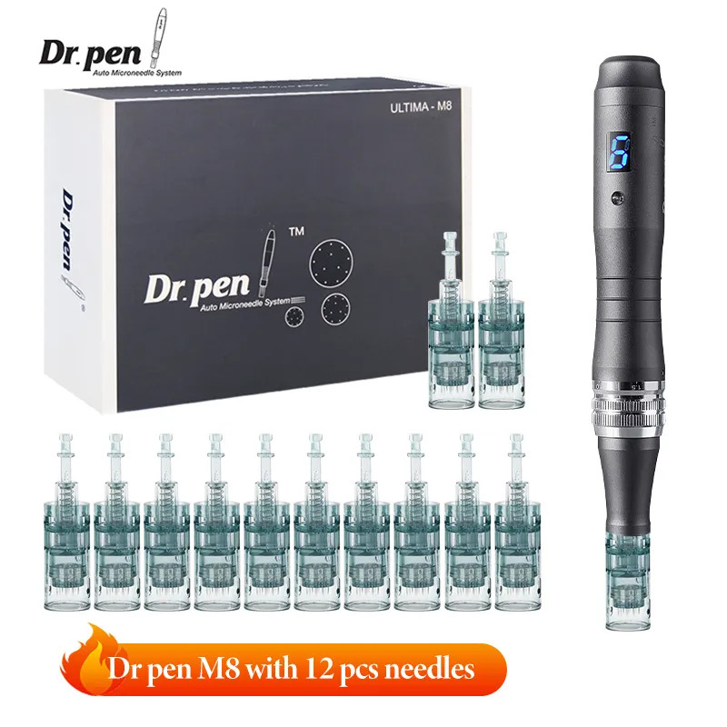 derma-pen-dr-pen-ultima-m8-ปากกาไมโครไร้สาย-มืออาชีพ-เครื่องมือกําจัดรอยแผลเป็นจากสิว-beuty-machine-พร้อมตลับ-10-ชิ้น