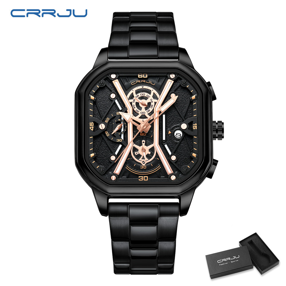 crrju-นาฬิกาข้อมือควอตซ์แฟชั่น-สายแสตนเลส-กันน้ํา-สําหรับบุรุษ-2313s