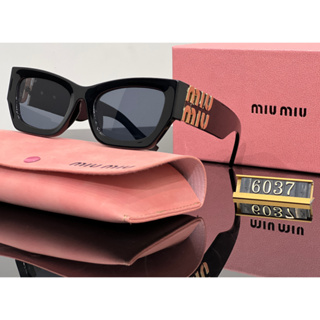 Miumiu แว่นตากันแดดแฟชั่น กรอบแว่นขนาดเล็ก กัน UV สไตล์อิตาลี สําหรับผู้ชาย และผู้หญิง