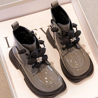 รองเท้าบูทมาร์ติน ข้อสั้น แฟชั่นฤดูใบไม้ร่วง สไตล์อังกฤษ สําหรับเด็กผู้หญิง 2023