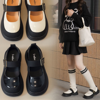 รองเท้าหนังแมรี่เจน พื้นนิ่ม ขนาดเล็ก แฟชั่นฤดูใบไม้ร่วง สไตล์เกาหลี สําหรับเด็กผู้หญิง 2023