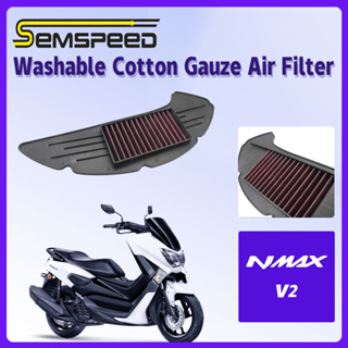 【SEMSPEED】แผ่นกรองอากาศ ผ้าฝ้าย ซักล้างได้ สําหรับรถจักรยานยนต์ Yamaha NMAX155 NMAX125 2020-2023
