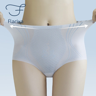 Flarixa 3 ชิ้น⚡ กางเกงชั้นใน เอวสูง ผ้าเรยอน ระบายอากาศ ไร้รอยต่อ ควบคุมหน้าท้อง สําหรับผู้หญิง