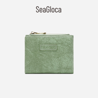 Seagloca ใหม่ กระเป๋าสตางค์ใบสั้น หนัง PU สีพื้น สไตล์เกาหลี เรโทร สําหรับสตรี No.1271