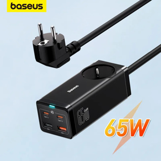Baseus GaN3 Pro Desktop Powerstrip AC+2U+2C 65W EU Black(Include：Fast charging Cable Type-C  to Type-C 100W(20V/5A) 1m）