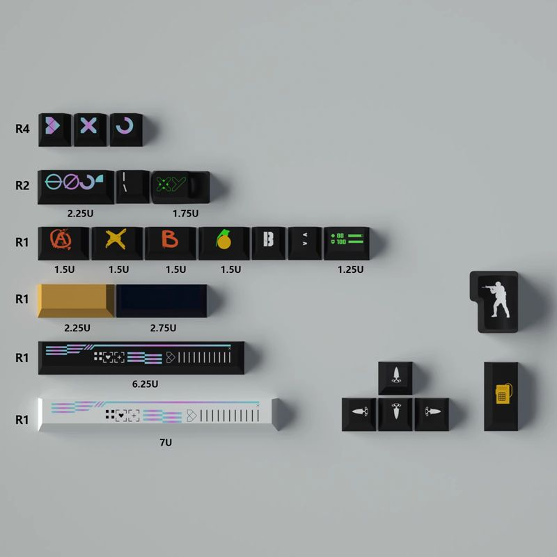 Keycap เฉพาะcsgo Printstream Theme Keycap 129 คีย์โปรไฟล์เชอร์รี่ PBT ...
