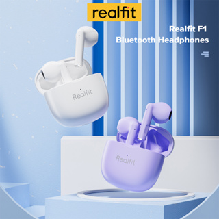 Realfit F1 หูฟังไร้สายบลูทูธ พร้อมไมโครโฟน Bluetooth 5.3 เสียงซูเปอร์เบส