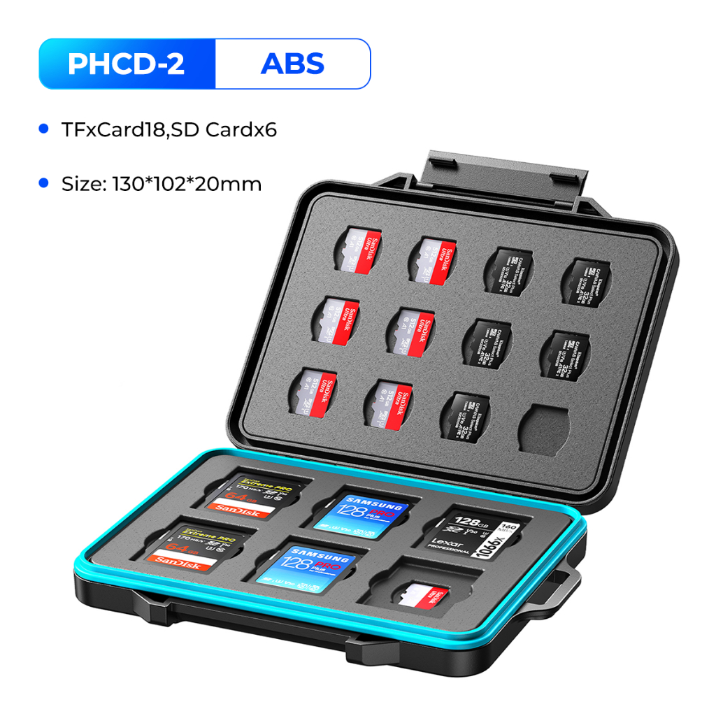 ORICO 24 Slots SD Card Case Holder Water Resistant & Anti-Shock Memory ...