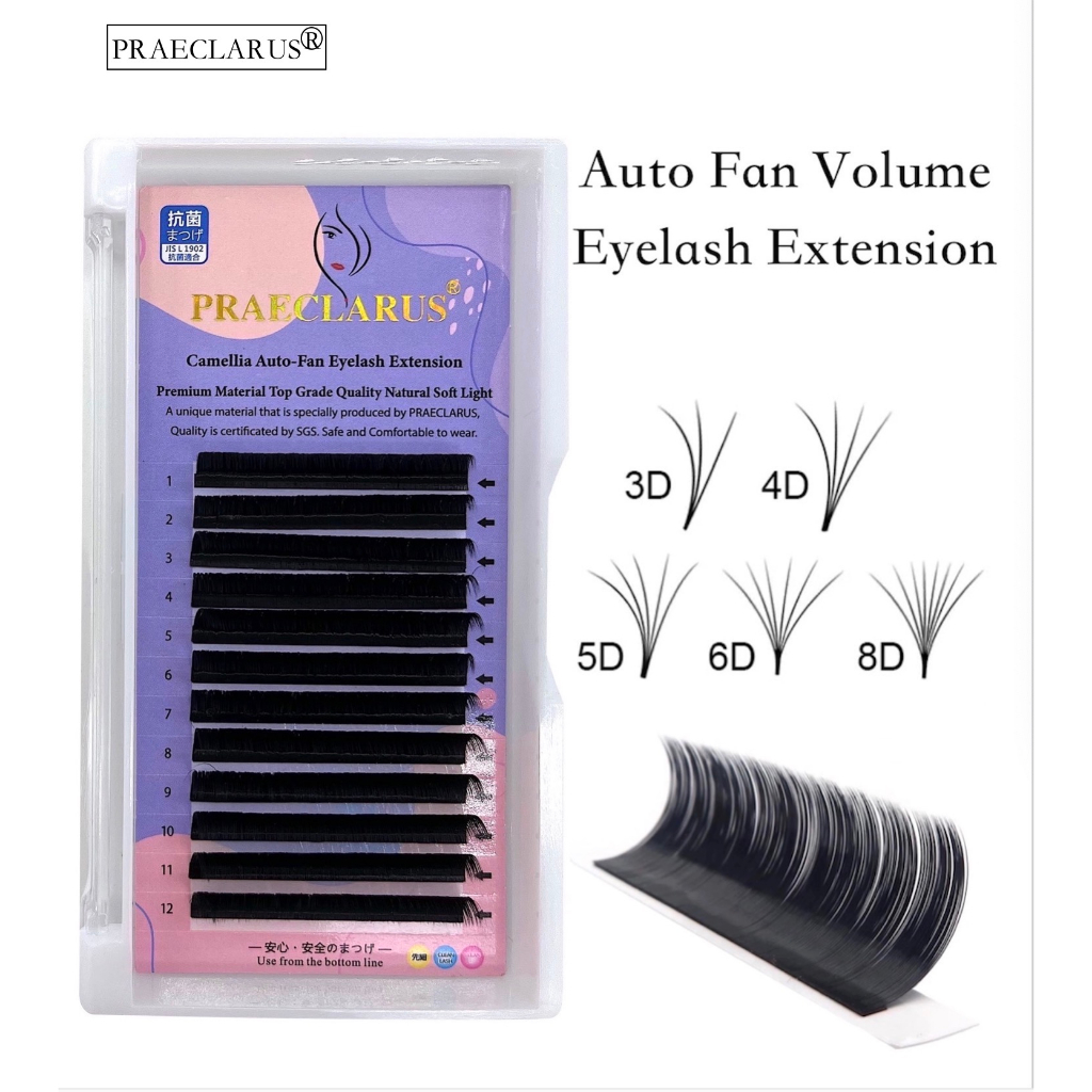 PRAECLARUS พัดต่อขนตาอัตโนมัติ 0.07 มม. เนื้อแมตต์ สีดําด้าน 1st Easy ...