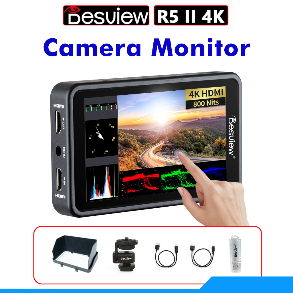 Desview R5II หน้าจอสัมผัส 5.5 นิ้ว 800nits ความสว่างสูง Full HD IPS 178 ...