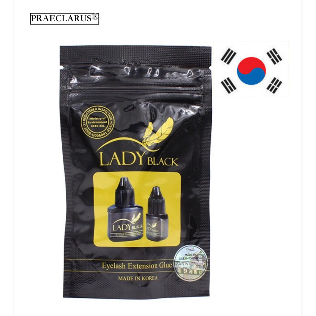 ภาพหน้าปกสินค้าLady Black Glue Authenti From Korea,5ml/10ml cกาวติดขนตาปลอม แบบแห้งเร็ว ติดทนนาน สีดํา สไตล์เกาหลี นําเข้าจากเกาหลี ของแท้.