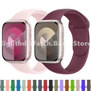 สายนาฬิกาข้อมือซิลิโคน อุปกรณ์เสริม สําหรับ Apple Watch Ultra 2 Ultra Series 9 8 7 6 SE 5 4 3 2 1 ขนาด 49 มม. 41 มม. 45 มม. 44 มม. 42 มม. 40 มม. 38 มม.