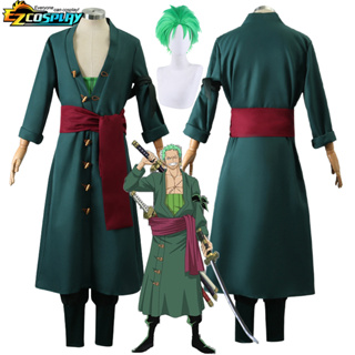 Roronoa Zoro 2nd Cosplay Costume Outfits One Piece Kimono Robe Halloween Cloak Suits For Men