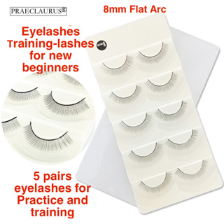 PRAECLARUS ขนตาปลอม 5 คู่ สำหรับมือใหม่ สำหรับฝึกBeginners Eyelashes for Practice &amp; training Practice and Training Eyelashes training-lashes for new beginners