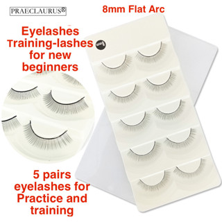 PRAECLARUS 5 pairs eyelashes for Practice & training Practice and Training Eyelashes training-lashes for new beginners