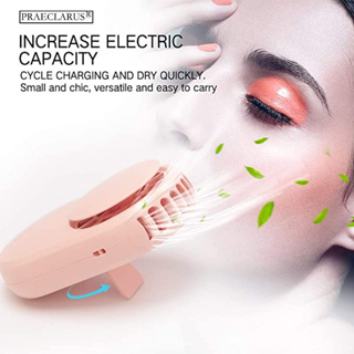 PRAECLARUS USB Mini Fan Air Conditioning Blower for Eyelash Extension Rechargeable Electric Cooling Fan Portable Small Dryer For Eyelash Extension