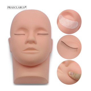 PRAECLARUS หุ่นหัวนางแบบ สําหรับฝึกต่อขนตาปลอมMannequin Head สำหรับต่อขนตา Dummy Training โมเดลฝึกแต่งหน้า Fake Mannequin Head Model นวด Lashes Grafted Practice Mold แต่งหน้า Grafting Eyelashes เครื่องมือ