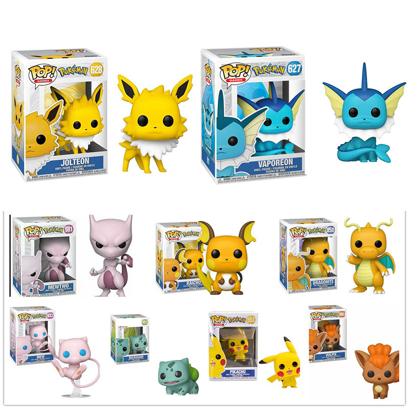 funko-pop-โมเดลฟิกเกอร์-pokemon-bulbasaur-squirtle-pikachu-raichu-eevee-mewtwo-ของเล่นสําหรับเด็ก