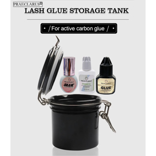 PRAECLARUS โหลเก็บกาวติดขนตาปลอม แบบคาร์บอน สําหรับต่อขนตา Eyelash Glue Storage Tank
