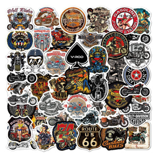 สติ๊กเกอร์พีวีซีกันน้ํา 50 ชิ้นสําหรับรถจักรยานยนต์ Harley - Davidson