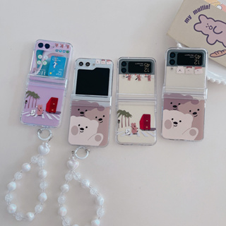 เคสโทรศัพท์มือถือ ลายดอกไม้ พร้อมสายคล้อง สําหรับ Samsung Galaxy Z Flip5 Z Flip5 Flip Z 5 3n1